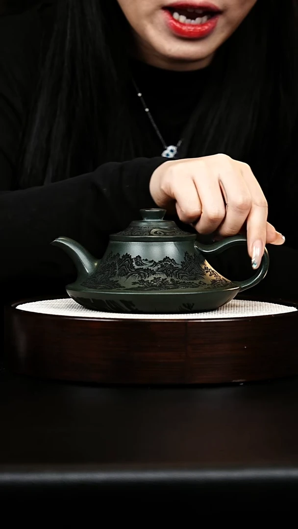 茶壶紫砂云炉绿泥