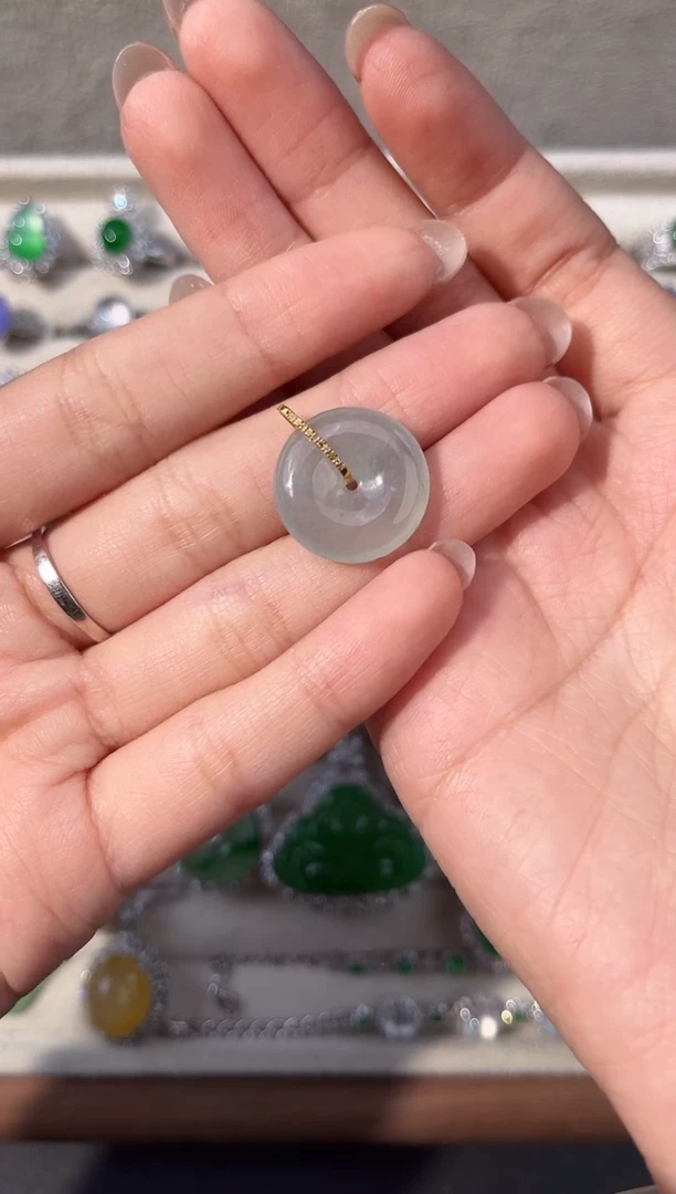 吊坠(不含链)18K金镶嵌翡翠翠小二缅甸翡翠严选
