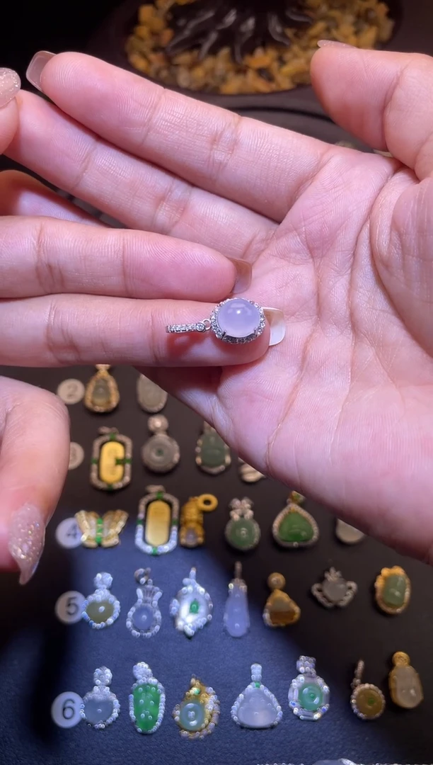 吊坠(不含链)银S925镶嵌翡翠1