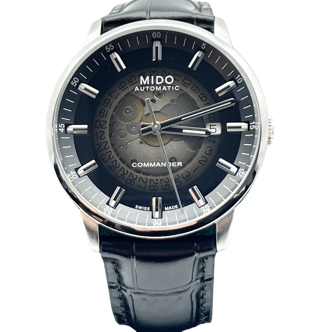 99新 Mido/美度 指挥官/臻耀/男机械腕表黑盘/M021/公价8100/40MM