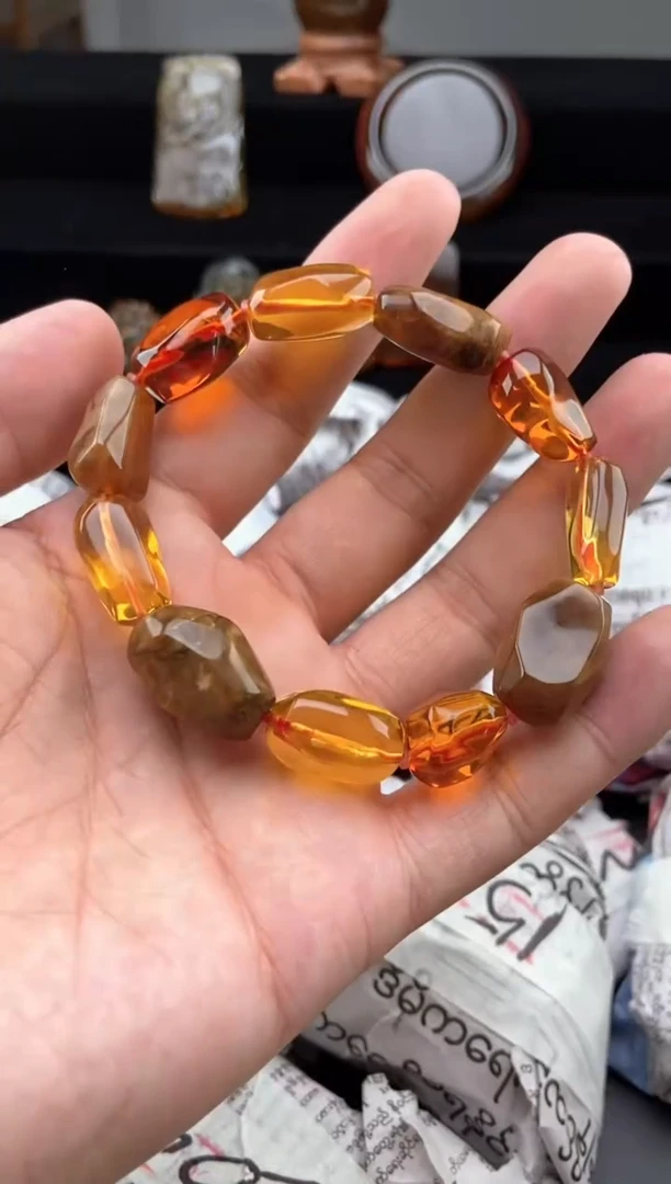 手链琥珀未镶嵌多宝随形手串