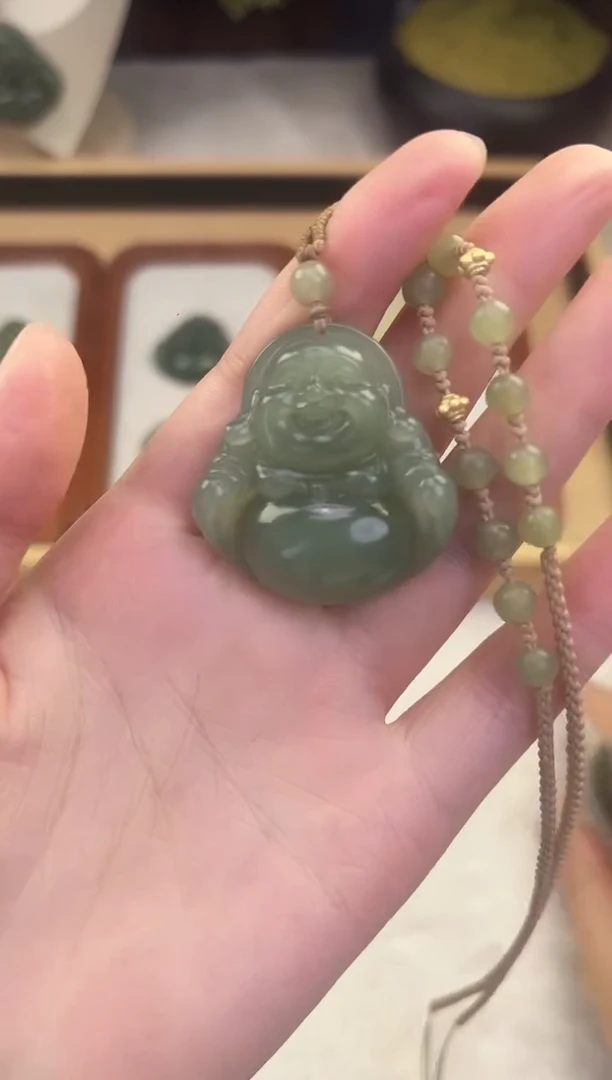 颈饰未镶嵌和田玉40mm佛公