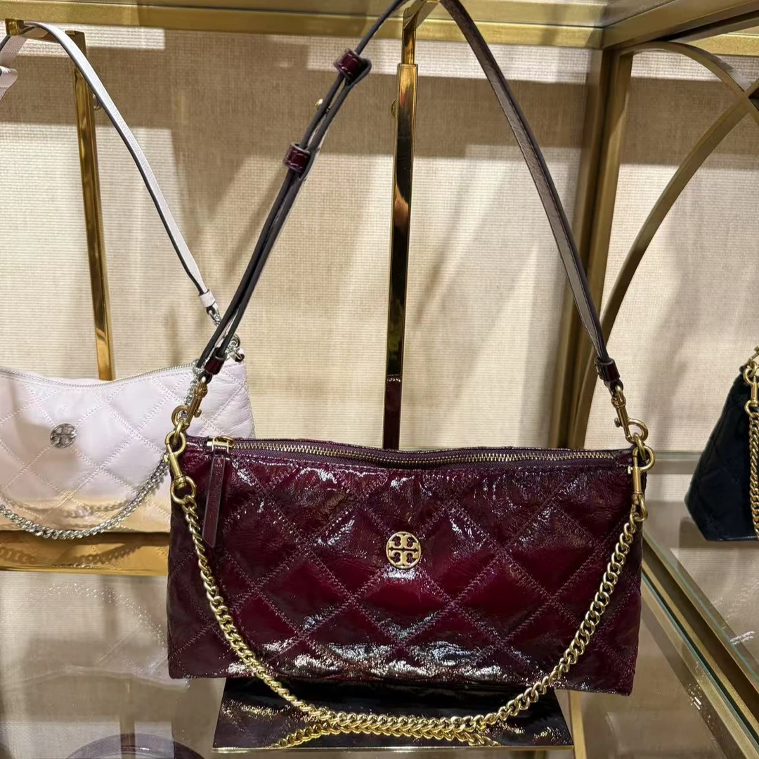 TORY BURCH/汤丽柏琦酒红色链条单肩包1680070125 28x15x6