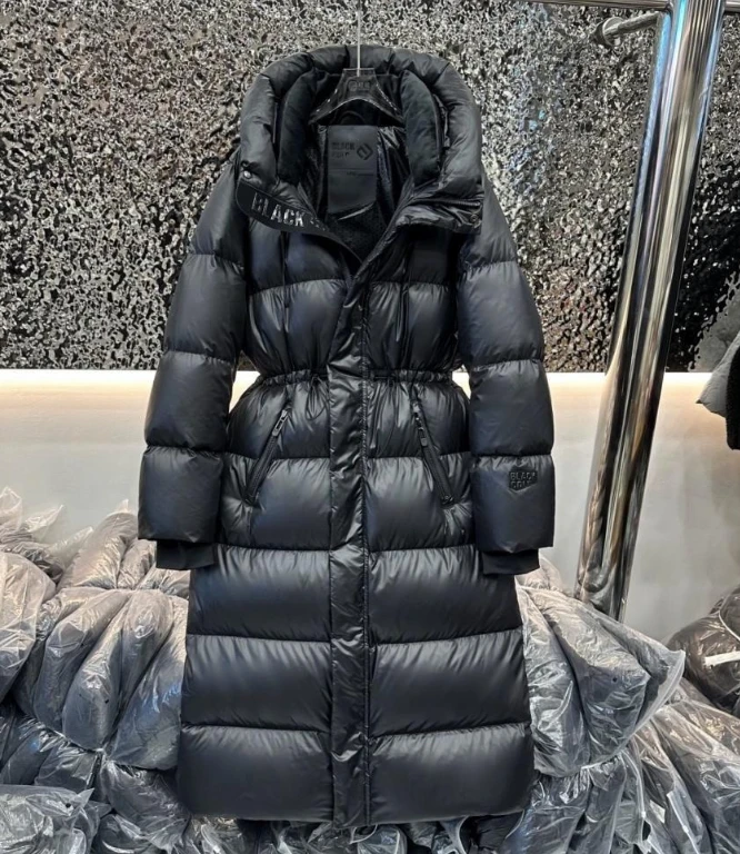 2025冬装加厚长款亮面保暖连帽石墨烯5.0版冬季收腰显瘦羽绒服8格