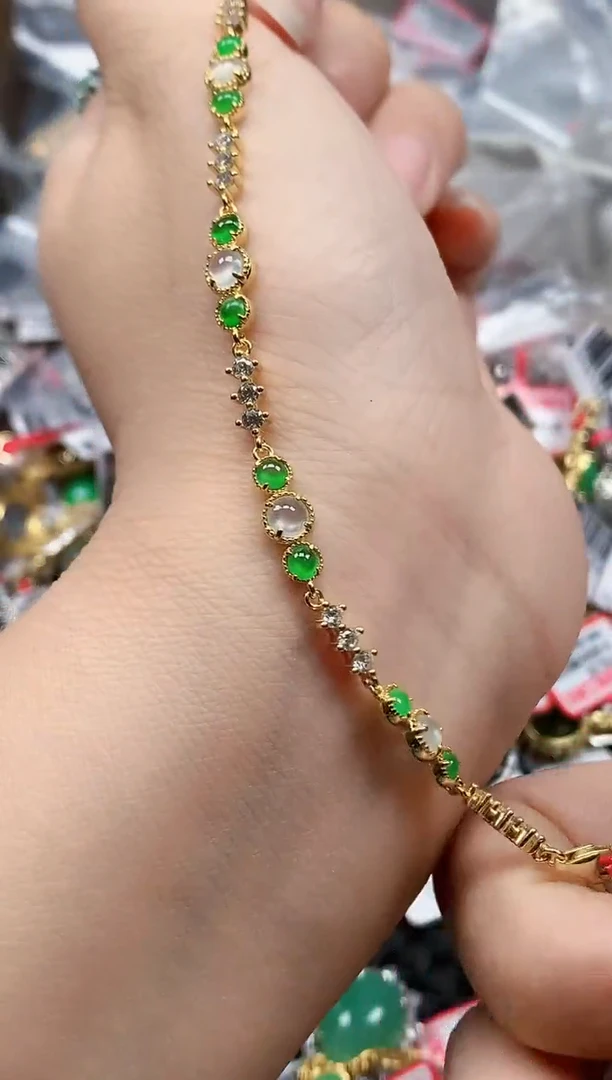 银S925镶嵌戒指翡翠天然A货缅甸翡翠