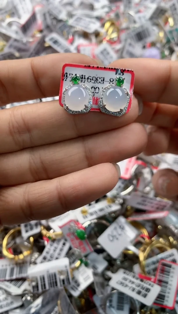 银S925镶嵌戒指翡翠888---8