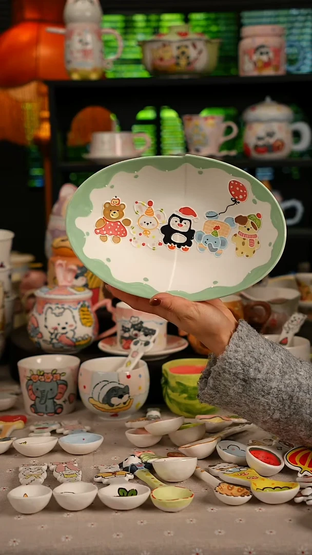 陶瓷无盖款景德镇高温釉下彩纯手绘创意瓷