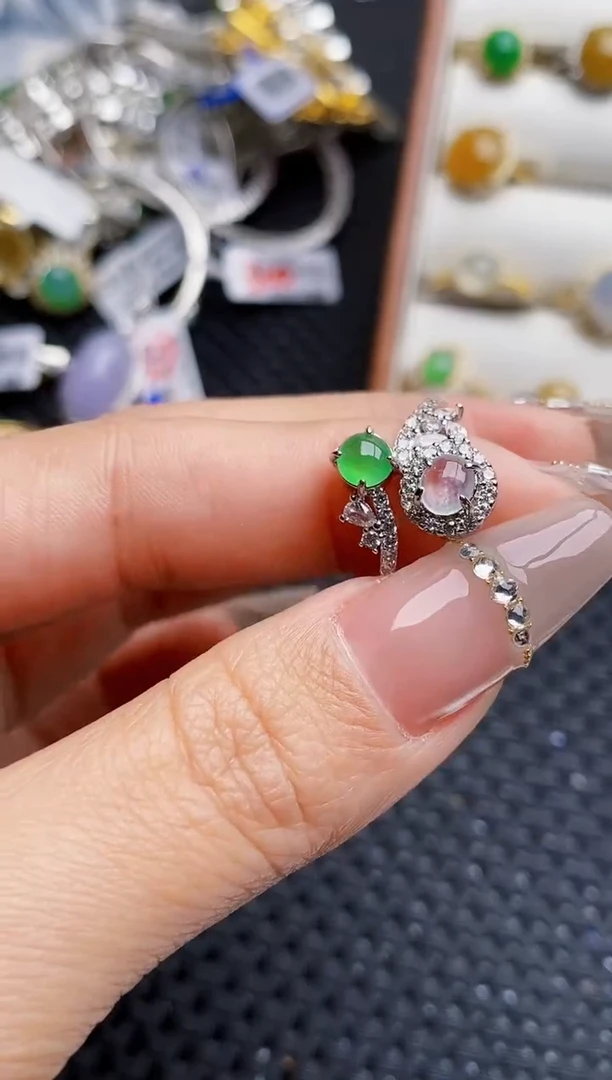 银S925镶嵌戒指翡翠用****24535