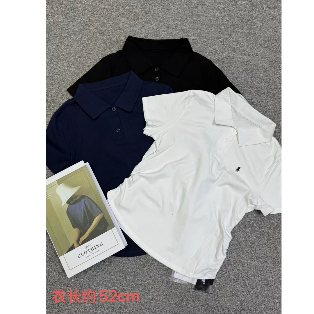 9521刺绣POLO领褶皱短袖