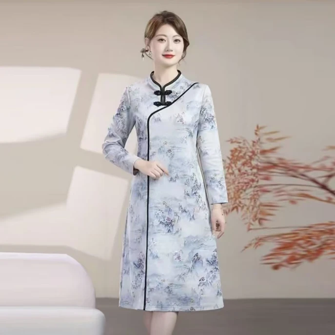 新中式国风古典气质优雅旗袍裙