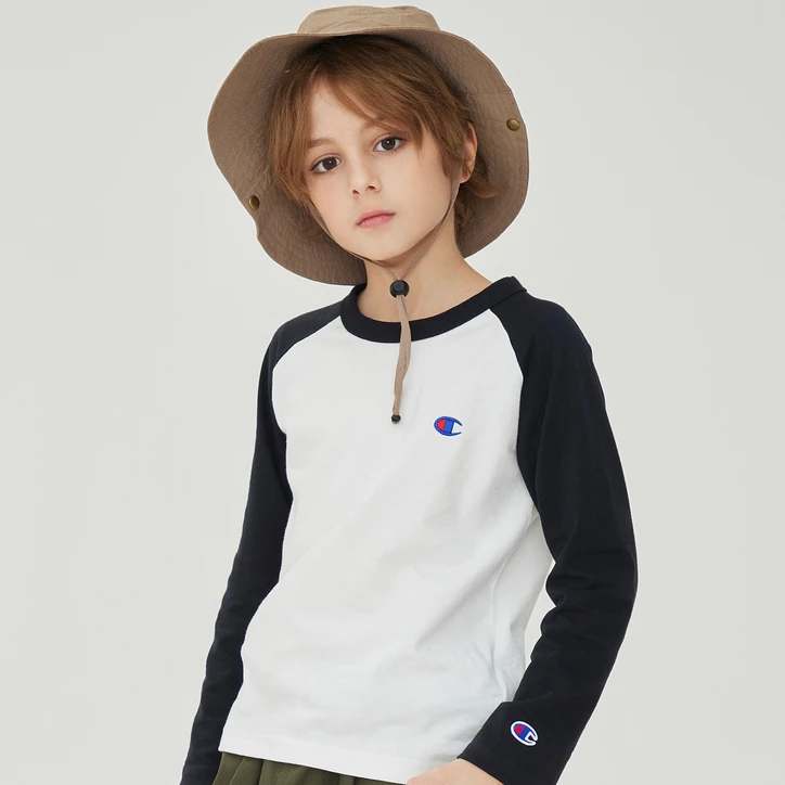 Champion春新款童装长袖圆领套头衫打底薄款CK-Y403