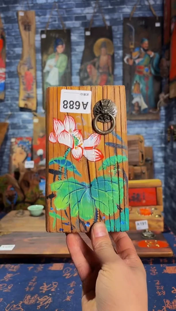 风化老门板丙烯画