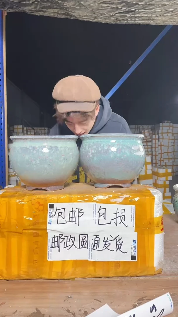 紫砂花盆宜兴紫砂粗陶花盆20*17