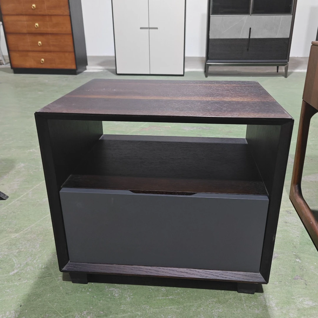 意式极简床头柜卧室柜子皮质柜子置物边柜小几储物柜新中式