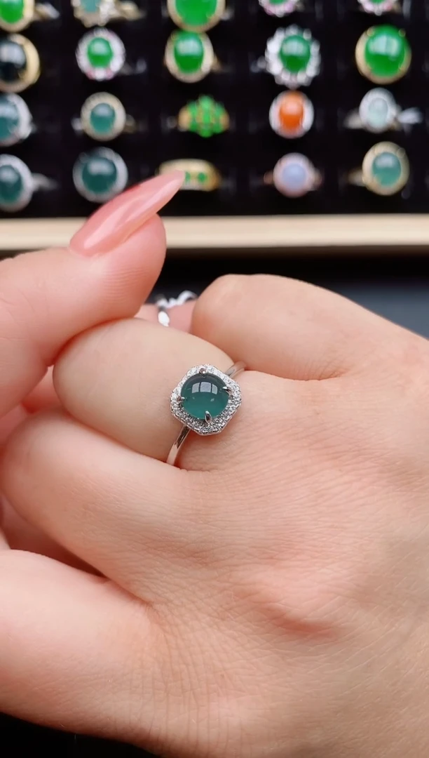 【闪购商品】翡翠戒指银S925镶嵌50805058