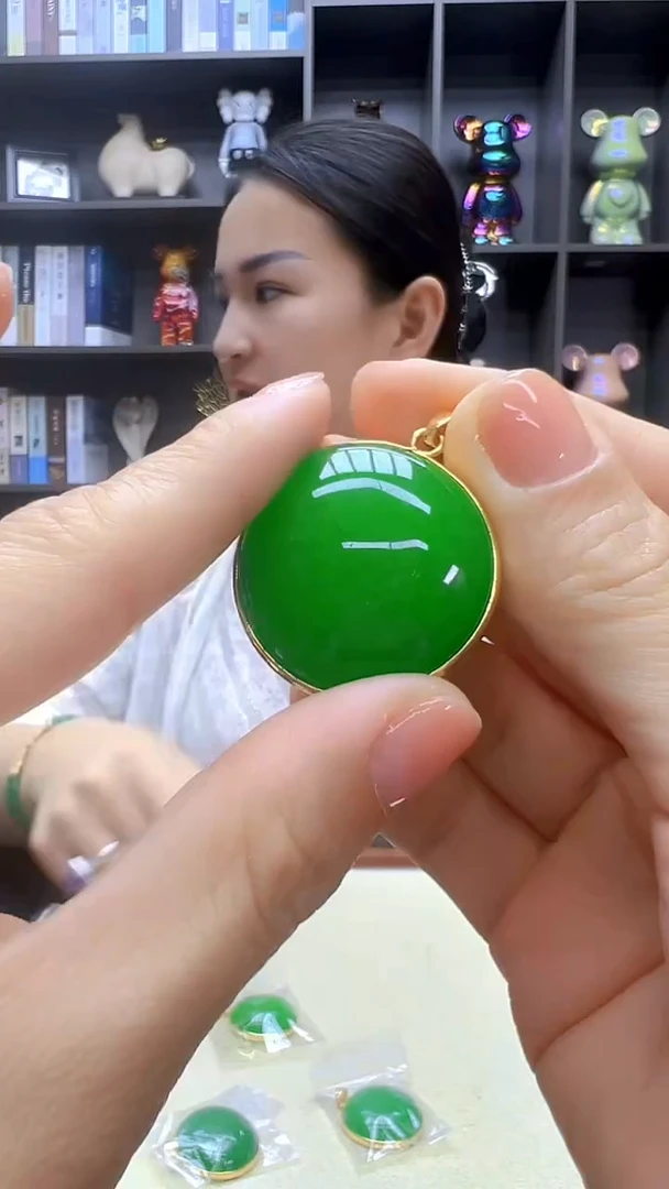 翡翠14K金镶嵌颈饰丹丹diy劲饰