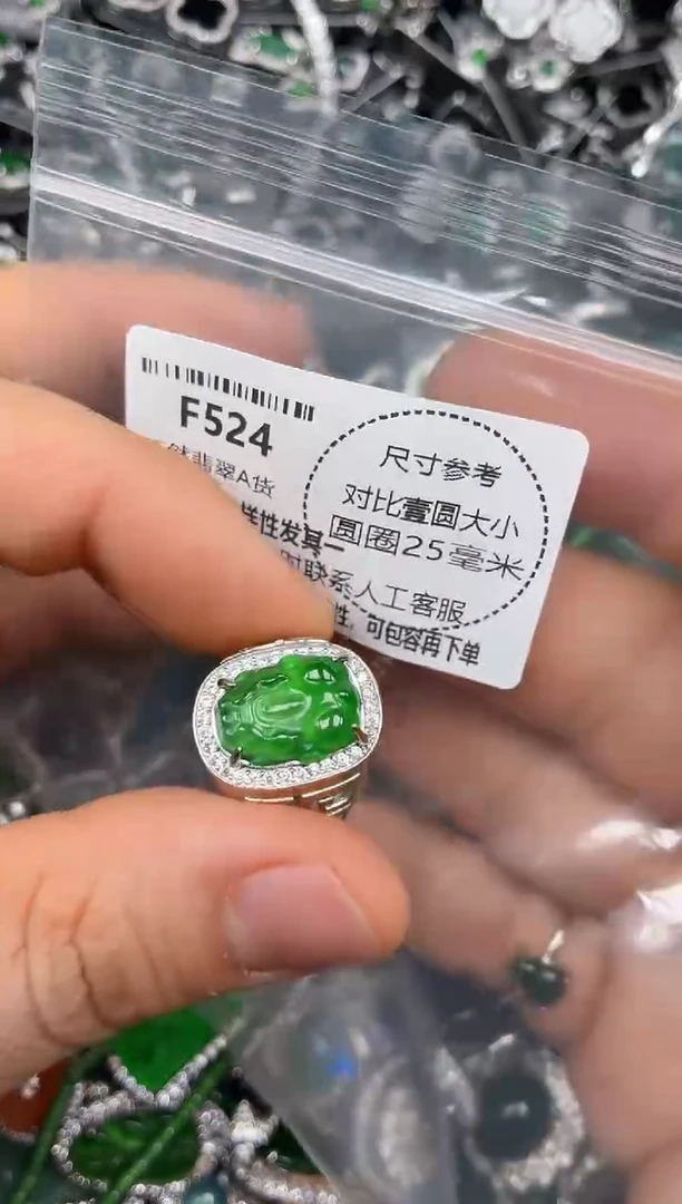 颈饰未镶嵌翡翠F524戒指
