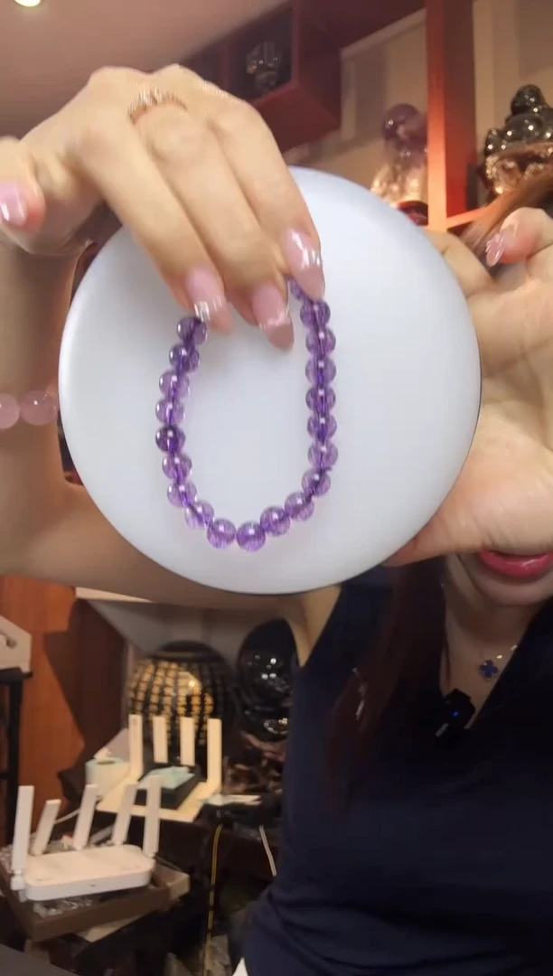 水晶手链未镶嵌紫阿赛8mm