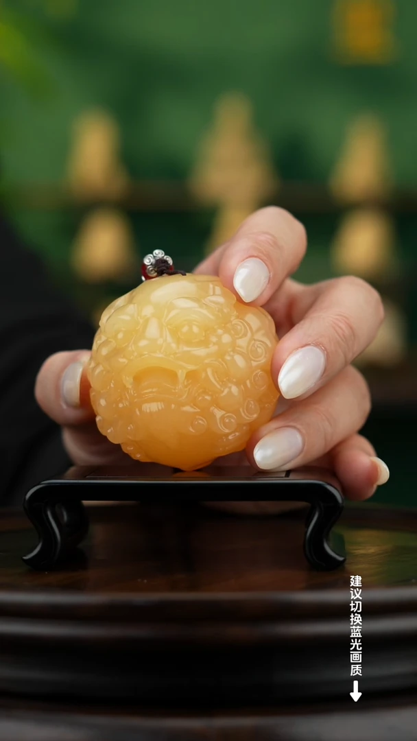 玉【醒狮貔貅】天然玉石手把件