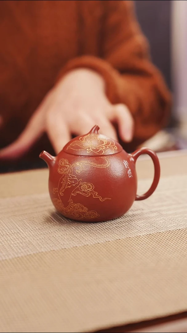 原矿朱泥大红袍小安然紫砂壶24