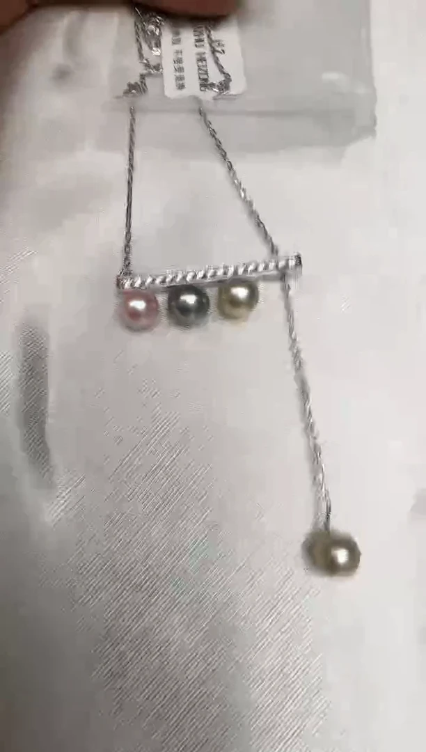 颈饰银S925镶嵌海水珍珠套链