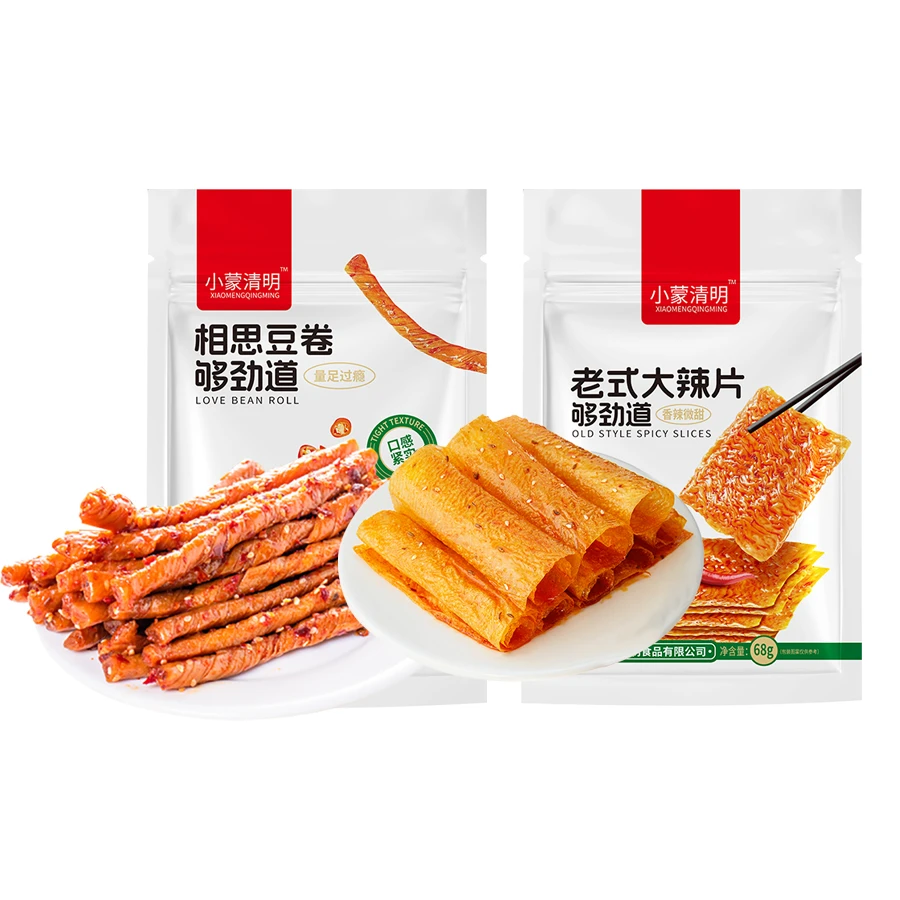 小蒙清明相思豆卷老式大辣片休闲零食辣条辣片组合4+4共8袋
