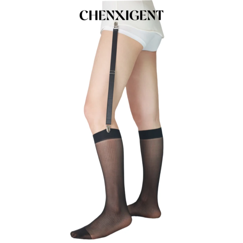 CHENXIGENT男士正装衬衫防皱吊袜带正装丝袜I I型绅士衣袜夹