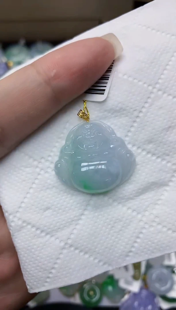 颈饰18K金镶嵌翡翠111111111