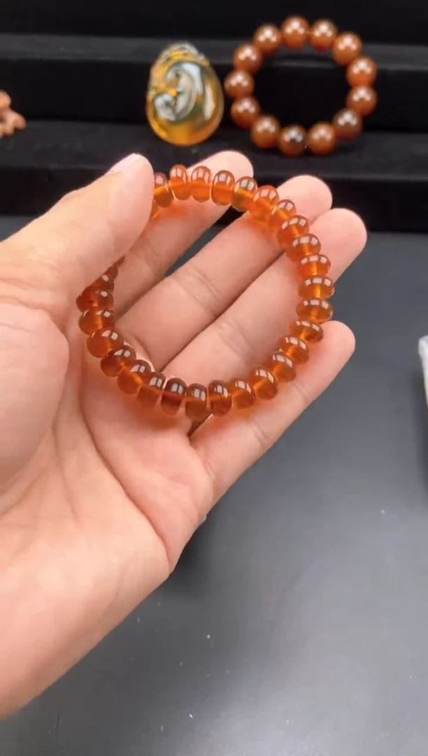 手链琥珀未镶嵌算盘珠手串