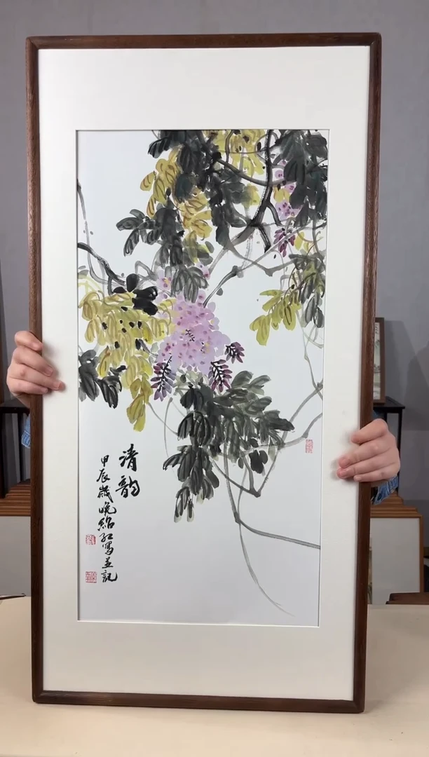 国画手绘*清韵*47*92cm带框发货