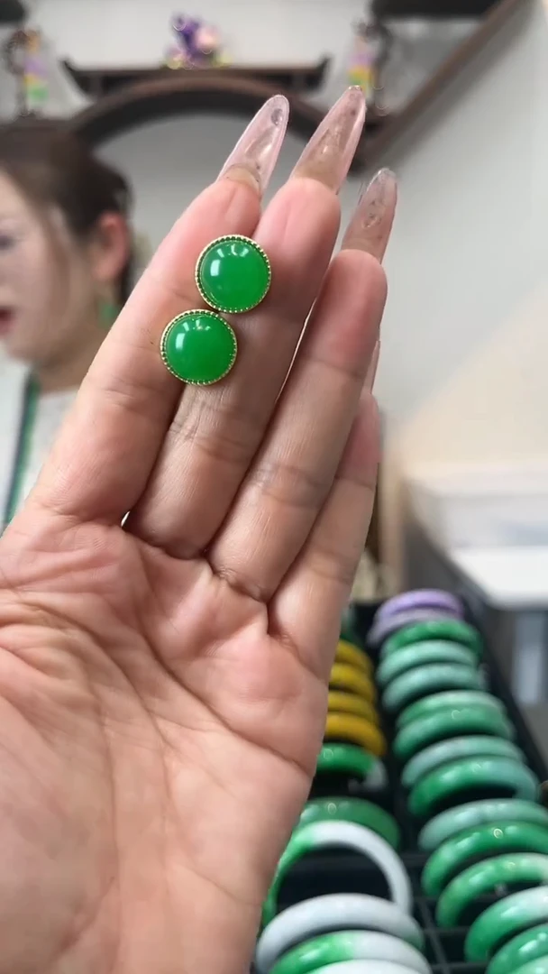 【闪购商品】翡翠耳饰未镶嵌闪24 耳坠