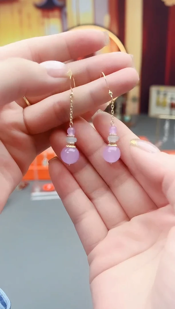 未镶嵌石英质玉（非洲翠）耳钉118