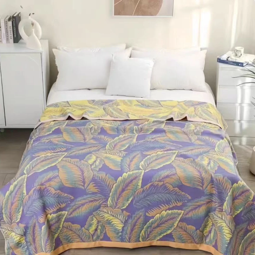 紫色芭蕉叶--150*200加厚多功能床盖