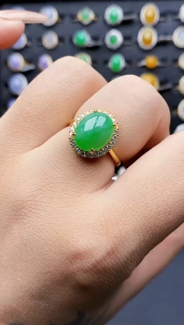 银S925镶嵌戒指翡翠1112