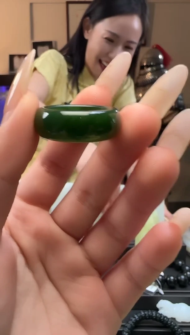 【闪购商品】和田玉碧玉戒指未镶嵌（19-21）