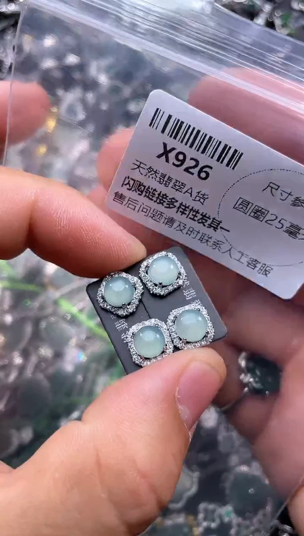 【闪购商品】翡翠颈饰未镶嵌X926耳钉 多样性发其一