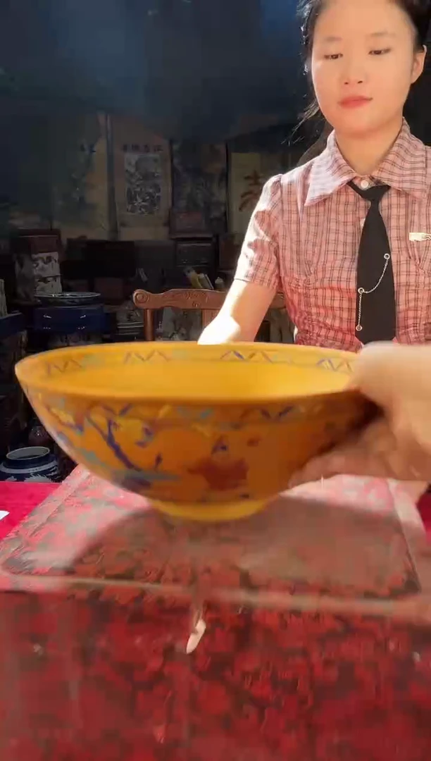 摆件K104青花龙纹斗笠杯