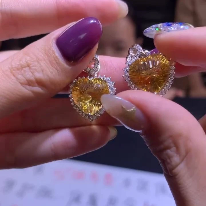 【逍遥】黄水晶爱心吊坠*B1005/PZ5722/多样性发/1件