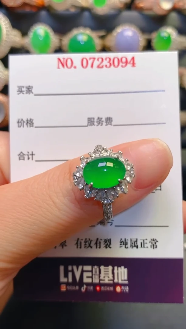 银S925镶嵌翡翠耳饰天然