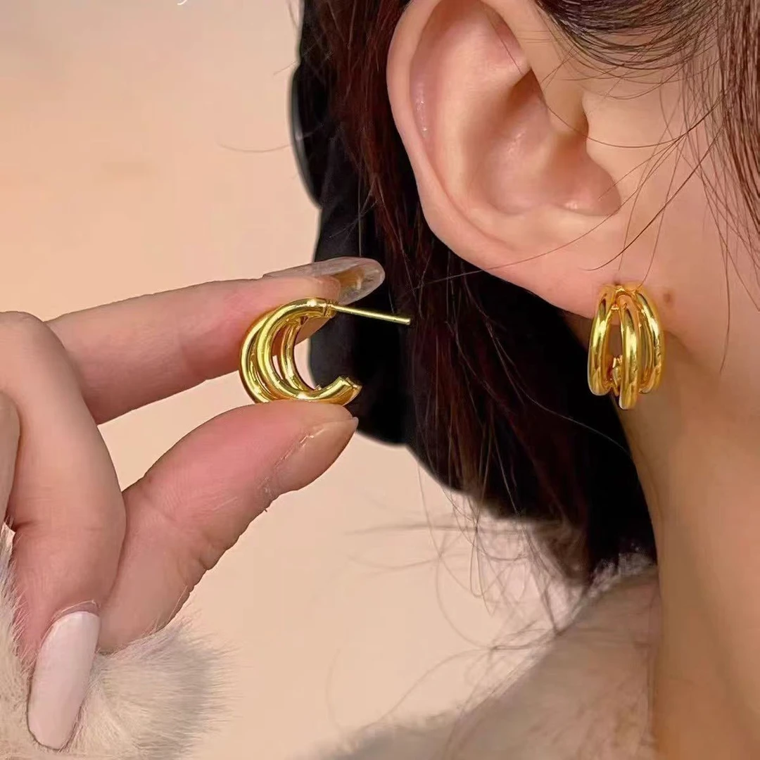 【小鹏黄金】足金999大嫂同款猫爪5D工艺耳饰1.65