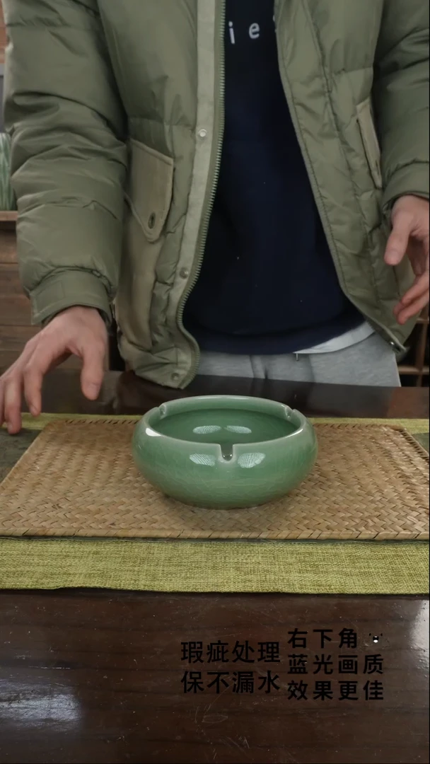 陶瓷禅定烟灰缸A-13（直径）次品保不漏水外观不完美