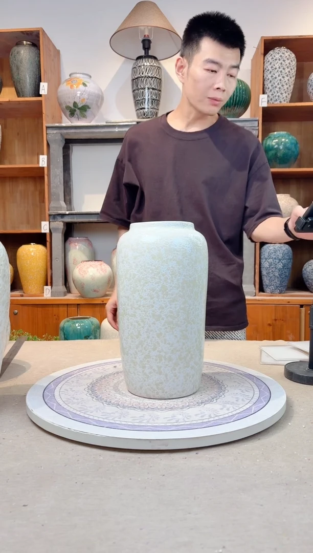 瓶陶瓷花瓶  茶白 大冬瓜 正品