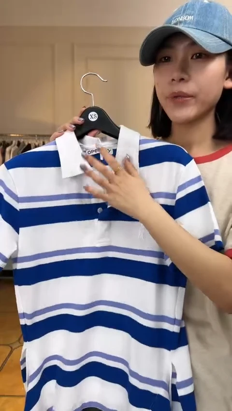 （设计师品牌）灯牌专享蓝白条纹短袖（下单备注尺码）