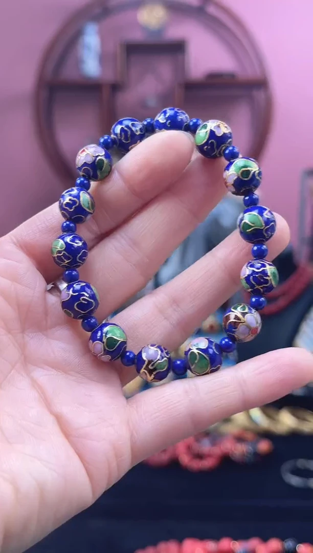 非遗 景泰蓝 手串 宝蓝 1.0