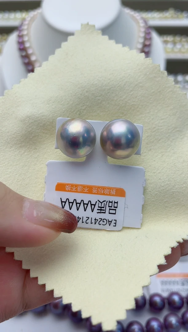 【闪购商品】拼合珍珠（马贝珠）耳饰银S925镶嵌W65