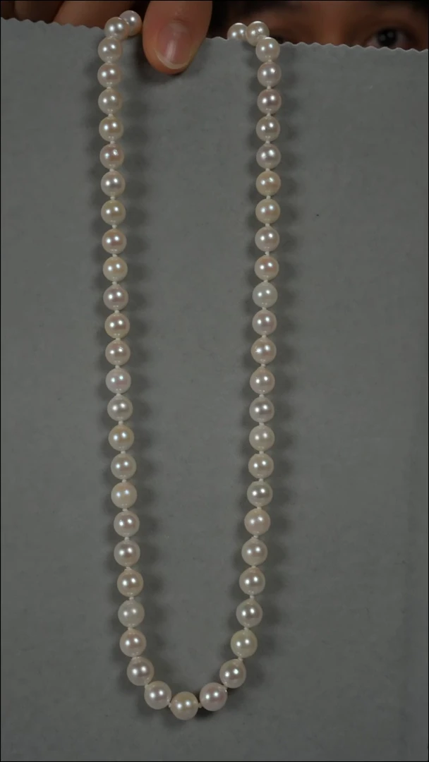 项链银S925镶嵌海水珍珠AK羽皇金7-7.5mm