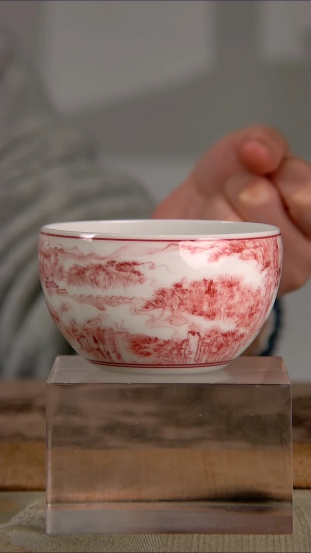 景德镇釉下彩 文祥窑陶瓷手工单杯