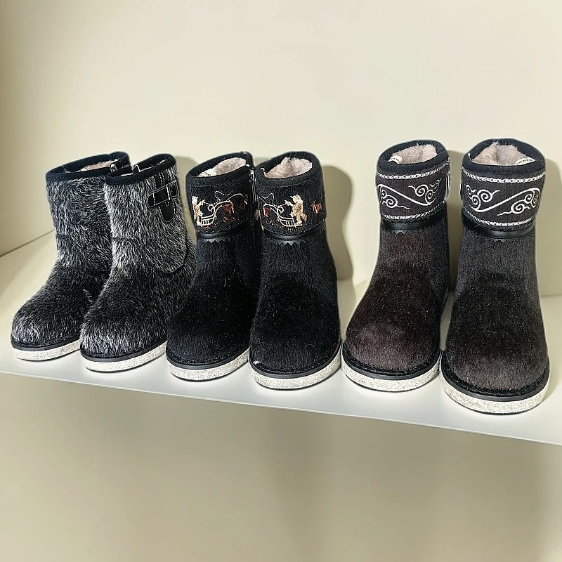 2025新款儿童毡子底毛毛靴子