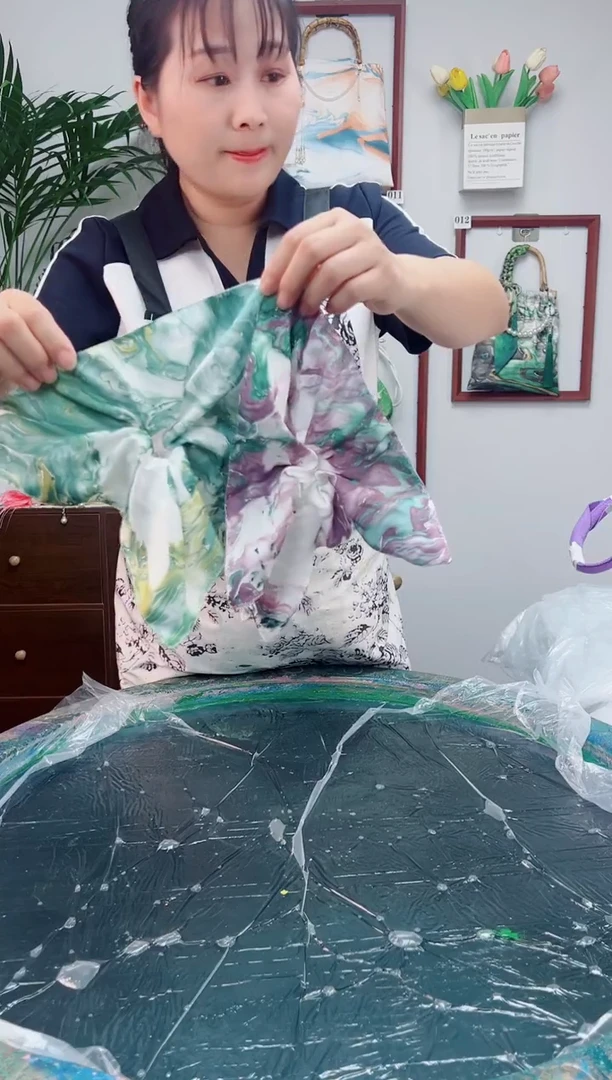 绢本大漆发圈绿+紫19