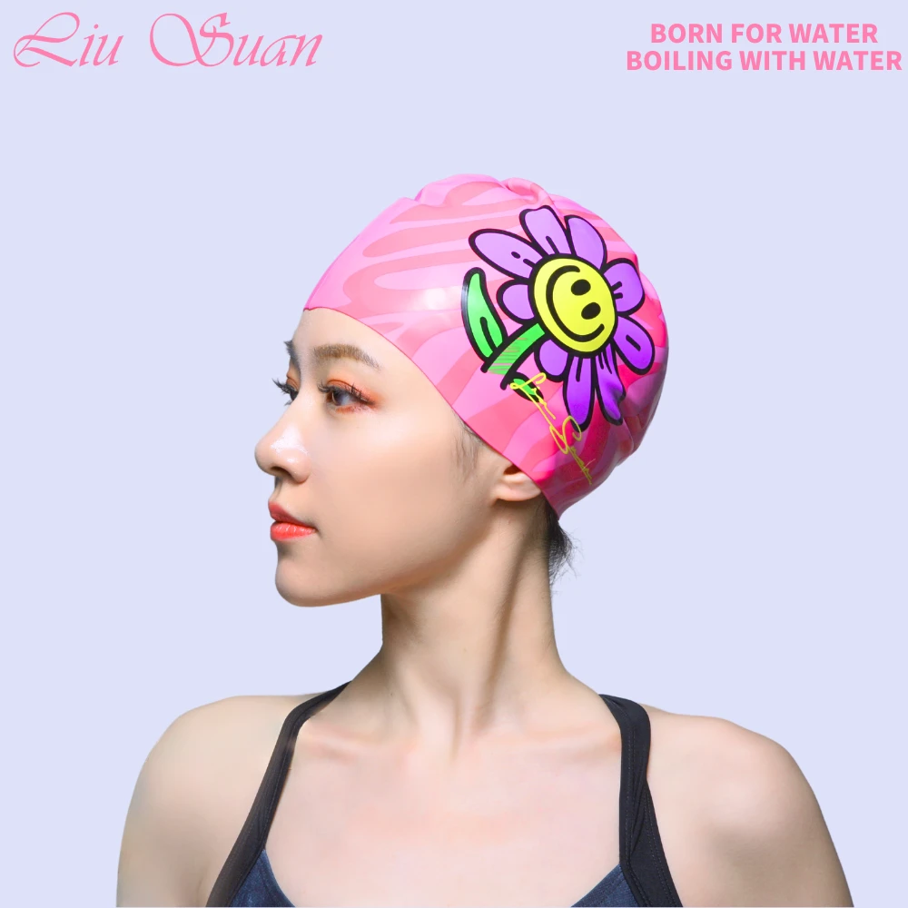 鎏酸2025年新款游泳泳帽男女款大号大头围长发不勒头防水加大高弹